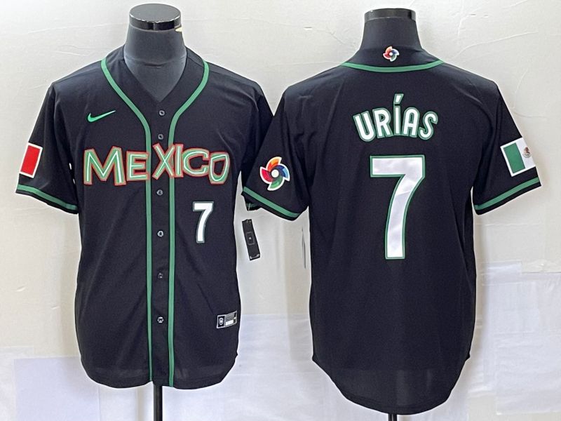 Men 2023 World Cub Mexico #7 Urias Black white Nike MLB Jersey21